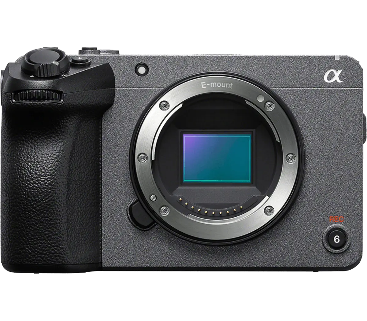 Câmera Sony FX30, vista frontal